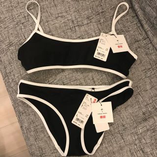 ユニクロ(UNIQLO)の【新品★送料込】黒白ビキニ上下 ユニクロ Lサイズ(水着)