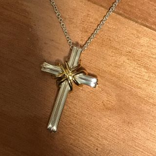 Tiffany ティファニー クロス ネックレス シルバーゴールド  コンビ