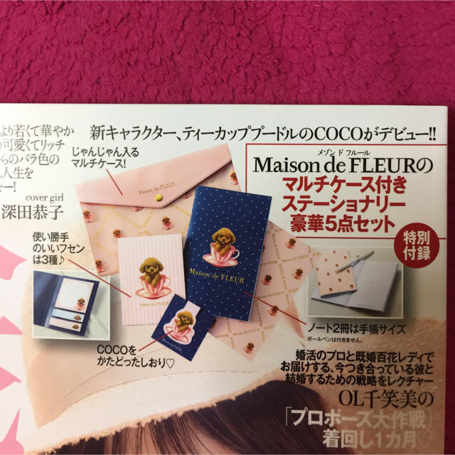 Maison de FLEUR(メゾンドフルール)の美人百花 付録 メゾンドフルール ステーショナリー5点セット インテリア/住まい/日用品の文房具(ノート/メモ帳/ふせん)の商品写真