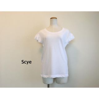 サイ(Scye)のScye 袖フリルカットソー ホワイト(カットソー(半袖/袖なし))