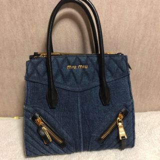 ミュウミュウ(miumiu)の★ami様 お取り置き★ miumiu デニム バッグ トート ショルダー(ショルダーバッグ)