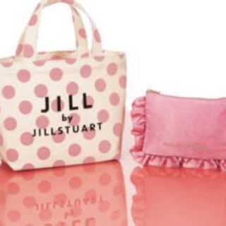 ジルバイジルスチュアート(JILL by JILLSTUART)の【新品未使用】JILL by JILL STUART 水玉トート＆フリルポーチ(トートバッグ)