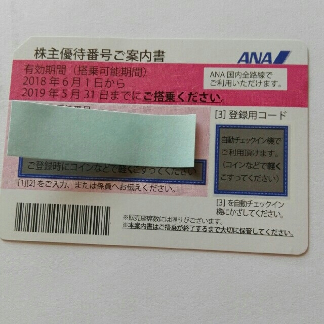 ANA　全日空　株主優待券 チケットの乗車券/交通券(航空券)の商品写真