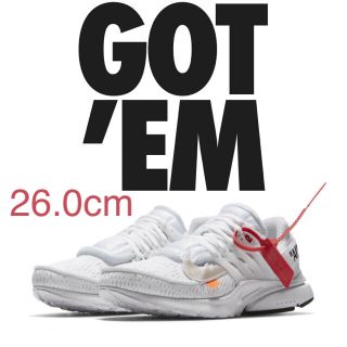 オフホワイト(OFF-WHITE)のoffwhitexnike the10 presto snkrs 26.0(スニーカー)