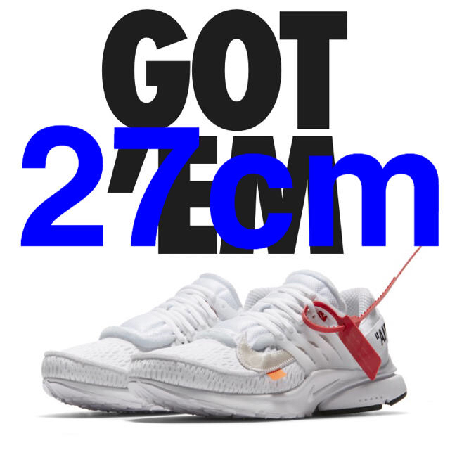 【お買得!】 10 THE NIKE - NIKE AIR 27cm off-white PRESTO スニーカー