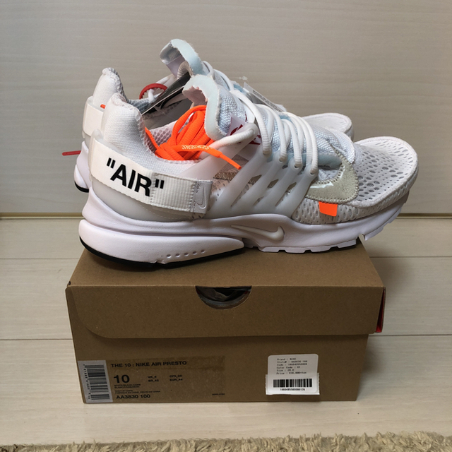 28 nike off-white air presto プレスト　US10