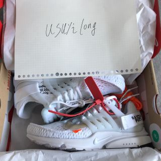 ナイキ(NIKE)のNike presto X off-white ホワイト 24(スニーカー)