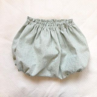 さわやかな 若草色 ストライプ グリーン 70 80 かぼちゃパンツ ブルマ(パンツ)