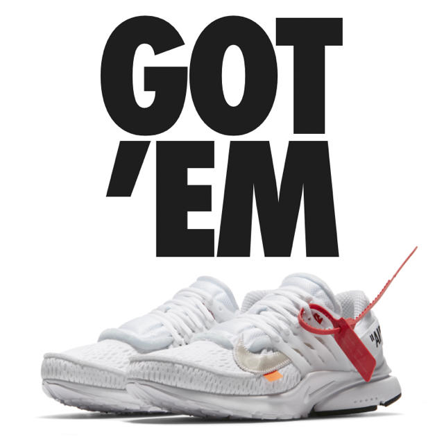 靴/シューズnike presto off-white 28㎝