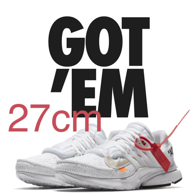 靴/シューズthe ten  OFF-WHITE × NIKE AIR PRESTO 白