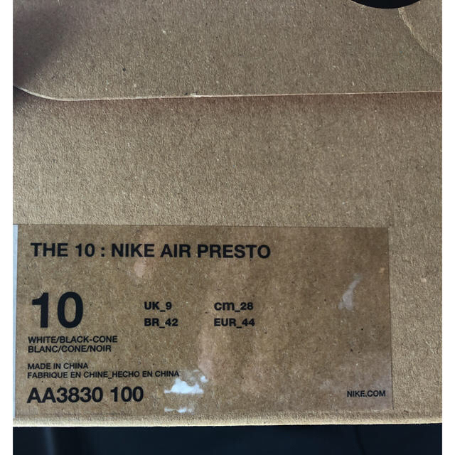 [新品] THE10 : NIKE AIR PRESTO オフホワイト 28CM