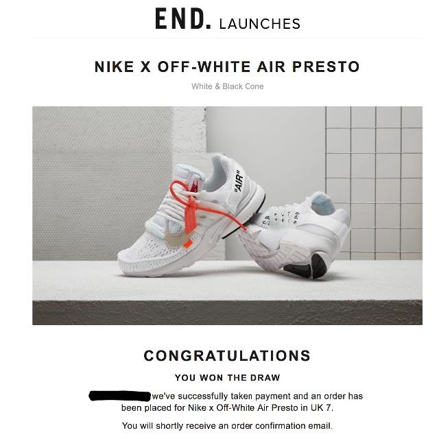 靴/シューズNIKE X OFF-WHITE AIR PRESTO UK7