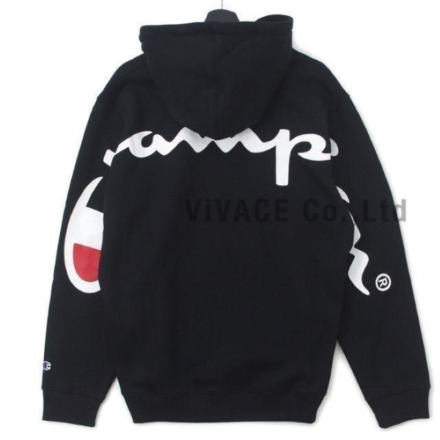 M色Supreme Champion Hooded Sweatshirt 黒M