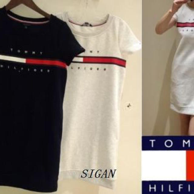 TOMMY HILFIGER(トミーヒルフィガー)のTommy Hilfigerシンプルデザインロゴスウエットワンピース 1点 レディースのワンピース(ひざ丈ワンピース)の商品写真