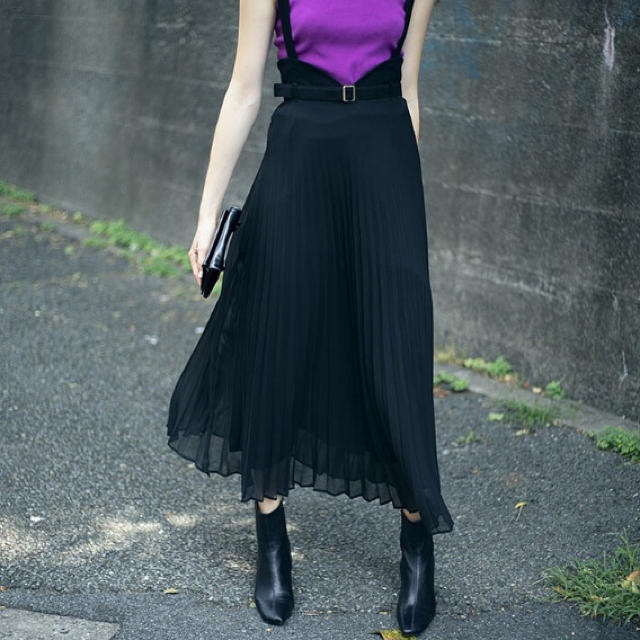 PLEATS SUSPENDER SKIRT