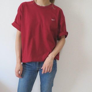 ナイキ(NIKE)のナイキ NIKE ビッグTシャツ ワインレッド ロゴ刺繍(Tシャツ(半袖/袖なし))