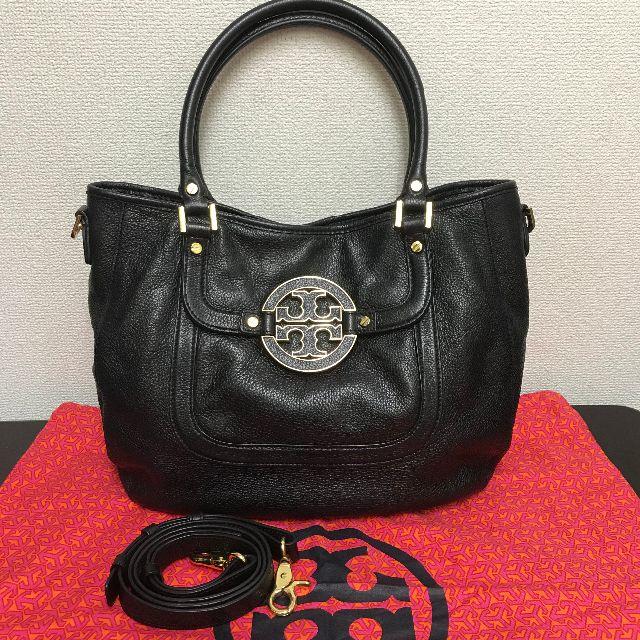 トリーバーチ　ハンドバッグ　美品☆　黒　レザー　２way