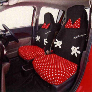 ディズニー(Disney)のミニーちゃん座席シート2つセット♡(車内アクセサリ)