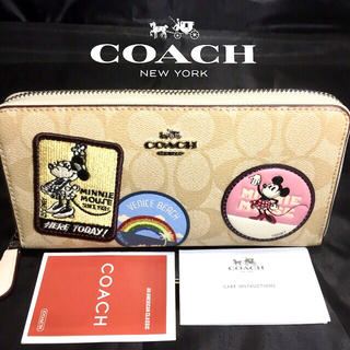 コーチ(COACH)の新作❣️コーチ ×ディズニーコラボ 長財布 ミニーマウス ラウンドファスナー(財布)