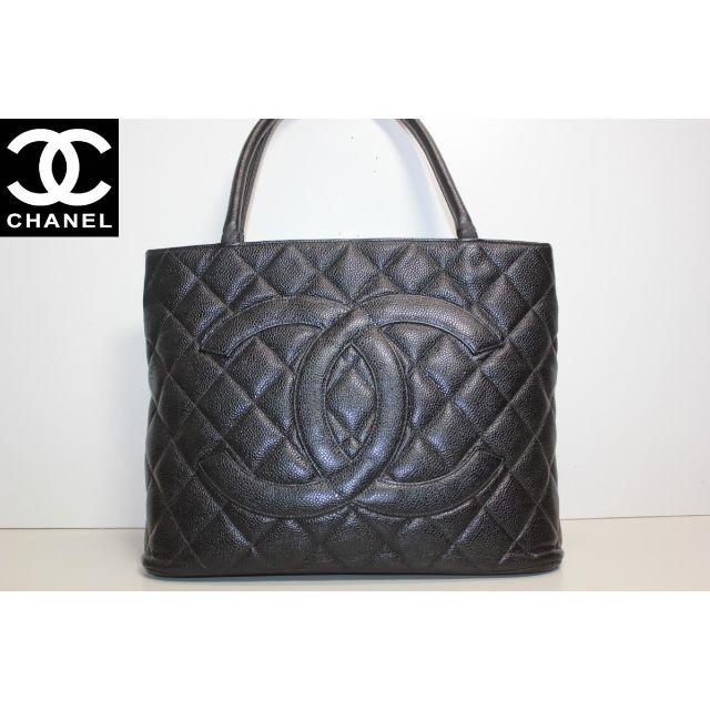 シャネル CHANEL 復刻トート ココマーク 黒 キャビアスキン ゴールド金具