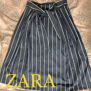 ザラ(ZARA)の☆ ザラ ZARA デニム風 ストライプ スカート  ☆(ひざ丈スカート)