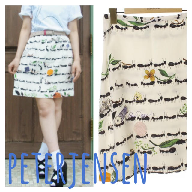 Peter Jensen(ピーターイェンセン)の美品peter jensen蟻柄スカート レディースのスカート(ひざ丈スカート)の商品写真