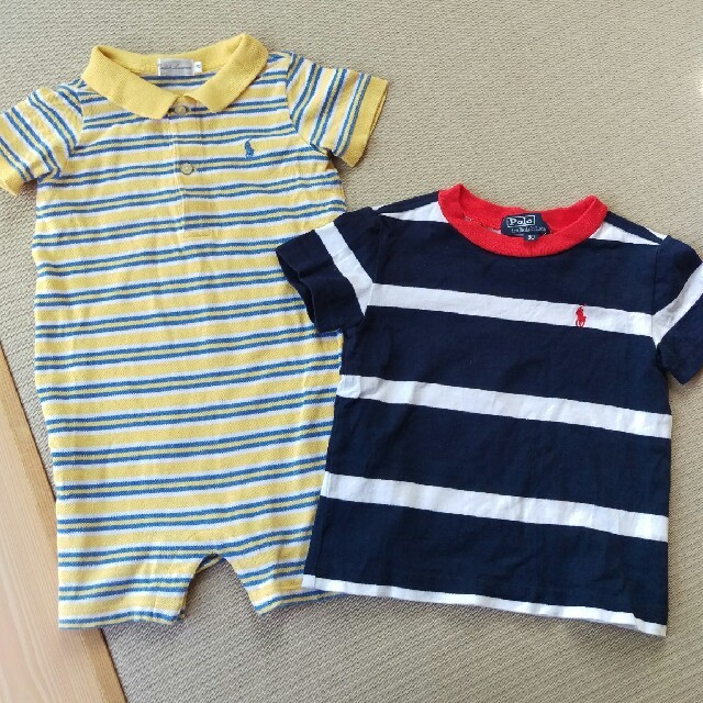 POLO RALPH LAUREN(ポロラルフローレン)の値下げします‼【ラルフローレン】ロンパース&Tシャツの2点セット キッズ/ベビー/マタニティのベビー服(~85cm)(ロンパース)の商品写真