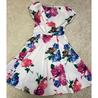 ケイトスペードニューヨーク(kate spade new york)のうさぴょん様専用🌸ケイトスペード お花柄ワンピ サイズ0(ひざ丈ワンピース)