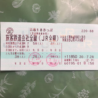 ジェイアール(JR)の青春18きっぷ 3回分(鉄道乗車券)
