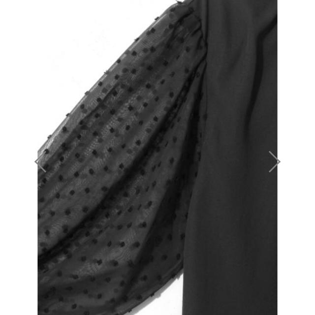 GRL(グレイル)のドットスリーブネックリボンフリルトップス レディースのトップス(カットソー(半袖/袖なし))の商品写真