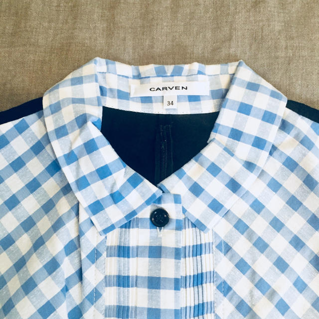 CARVEN(カルヴェン)のCARVEN ギンガムチェック シャツ 34 レディースのトップス(シャツ/ブラウス(半袖/袖なし))の商品写真