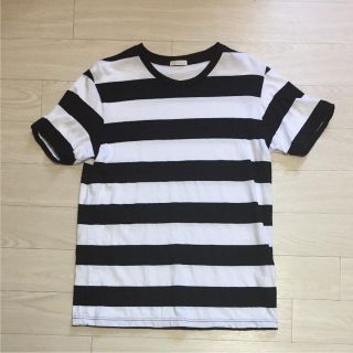 ジーユー(GU)のボーダーTシャツ 半袖Tシャツ マリンボーダー メンズ サイズM(Tシャツ/カットソー(半袖/袖なし))