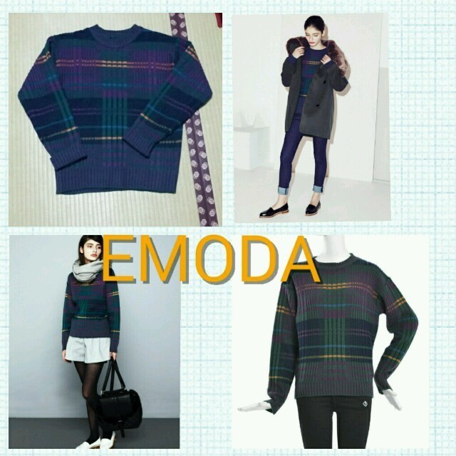 EMODA(エモダ)のEMODA♡今季チェックニット レディースのトップス(ニット/セーター)の商品写真