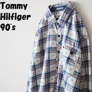トミーヒルフィガー(TOMMY HILFIGER)の【90's】トミーヒルフィガー 長袖チェックシャツ ポケットが可愛い(シャツ)