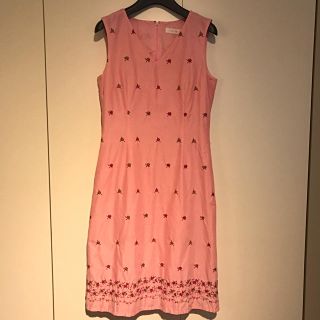 ジルスチュアート(JILLSTUART)のef-de エフデ ワンピース 花柄 M 二次会 パーティ ピンク(ひざ丈ワンピース)