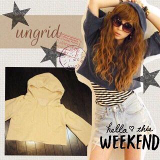 アングリッド(Ungrid)の激かわ♡ungrid♡裏毛ショートパーカ(パーカー)