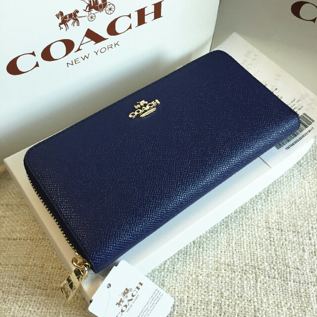 COACH - COACH長財布 コーチ正規品 F52372 ネイビー 女性用財布 新品未