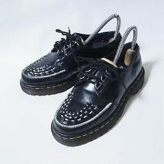 ドクターマーチン(Dr.Martens)の希少海外限定モデル!ドクターマーチン高級大人のラバーソールローファー短靴黒白(ローファー/革靴)