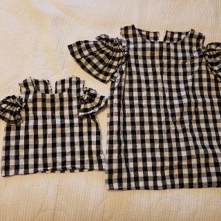 コウベレタス(神戸レタス)のM子様専用　親子リンクコーデ　ギンガムチェック　トップス(Tシャツ/カットソー)