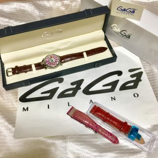 ガガミラノ(GaGa MILANO)の稼働品！ ガガミラノ マヌアーレ 40mm 純正ベルト付き 替えベルト2本付き(腕時計(アナログ))