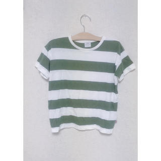 コーエン(coen)の緑と白のボーダーTシャツ(Tシャツ(半袖/袖なし))