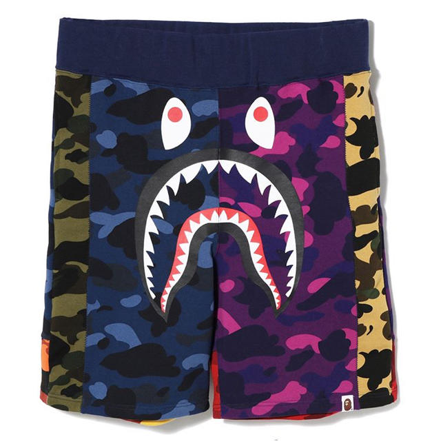 crazy camo mix shark shorts pants