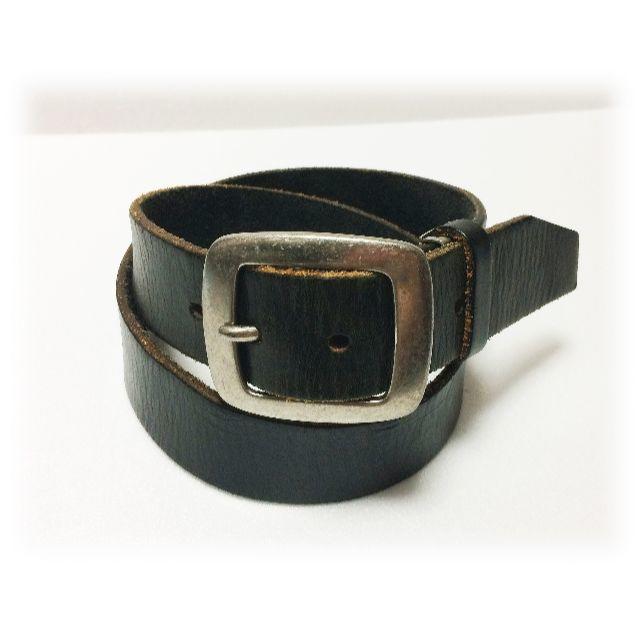 レザーベルト 牛革 カジュアル アメカジ ヴィンテージ 本革 肉厚 黒 最安値　 メンズのファッション小物(ベルト)の商品写真
