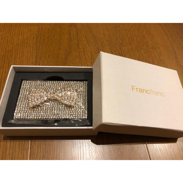 Francfranc Francfranc モア クリスタル ネームカードケース リボン シルバーの通販 by 値段交渉してください ぱる's  shop｜フランフランならラクマ