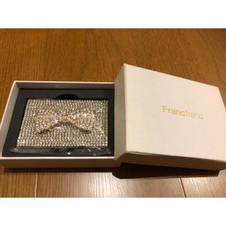 フランフラン(Francfranc)のFrancfranc モア クリスタル ネームカードケース リボン シルバー(名刺入れ/定期入れ)