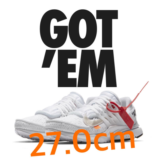 OFF-WHITE × NIKE AIR PRESTO WHITE 27.0cm