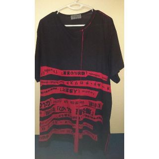 ヨウジヤマモト(Yohji Yamamoto)のメッセージカットソーT　18ss　Yohji Yamamoto 【美品・赤色】(Tシャツ/カットソー(半袖/袖なし))