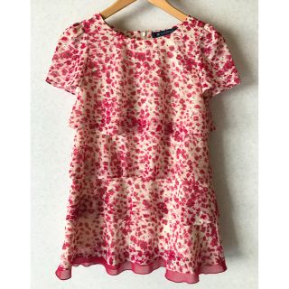 エムズグレイシー(M'S GRACY)の美品★エムズグレイシーの半袖 花柄ブラウス 36(シャツ/ブラウス(半袖/袖なし))