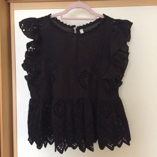 ザラ(ZARA)のZARA 黒トップス(カットソー(半袖/袖なし))