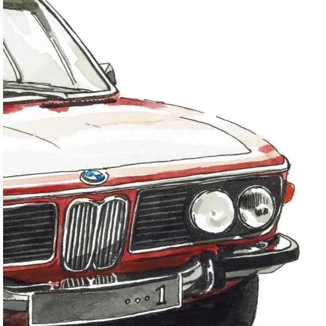 GC-581 BMW M1/3.0csi限定版画 直筆サイン額装●作家 平右ヱ門 5